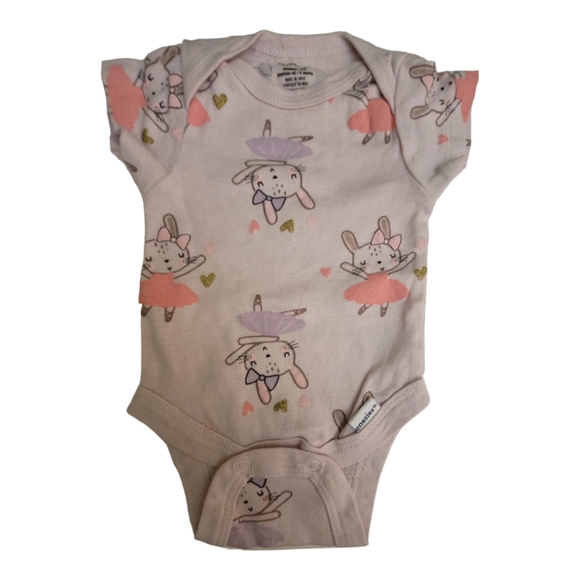 Gerber Girl 3-Pack Variety Onesies Bodysuits, 0 - 3 Months Pink, Lavender, White - Picture 3 of 11
